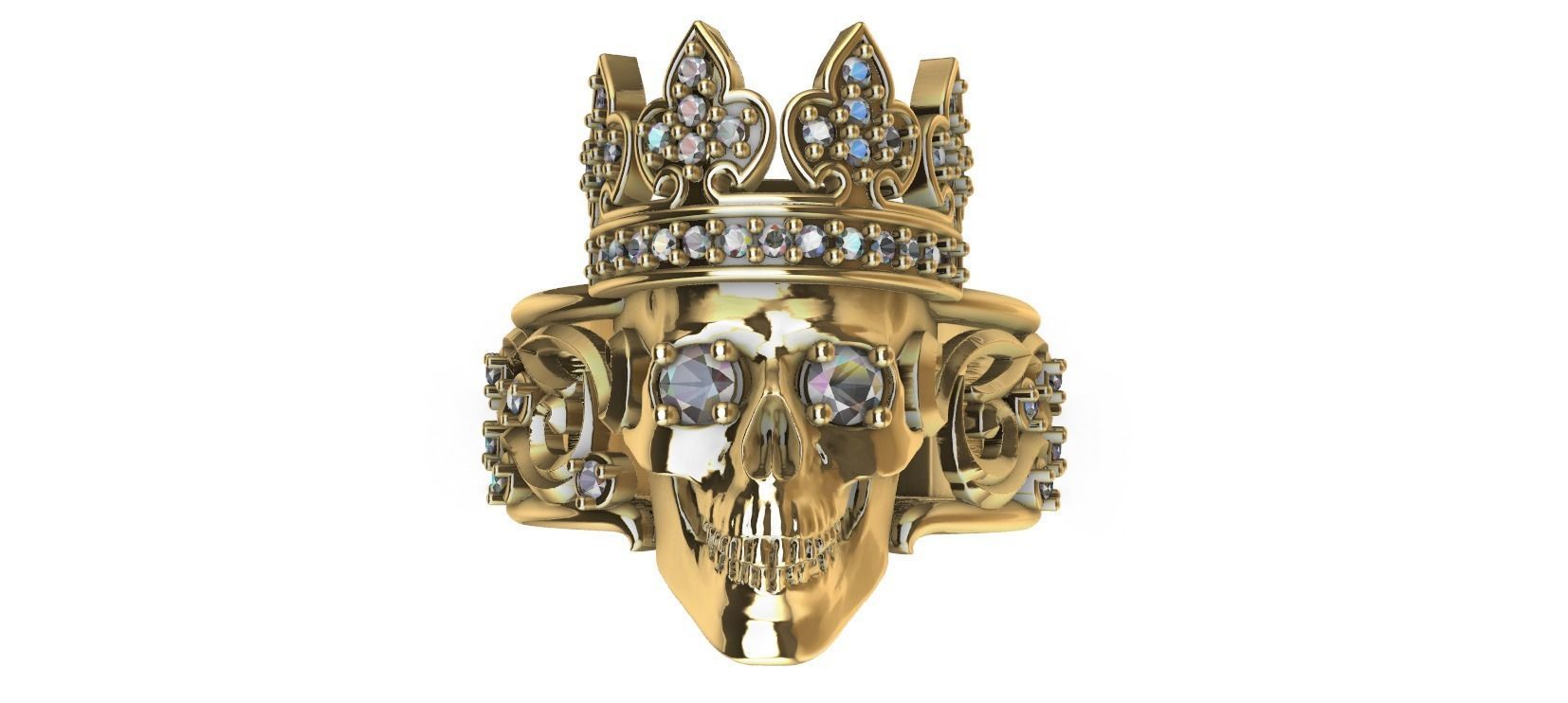 Crown Skull Ring 3D print model_17