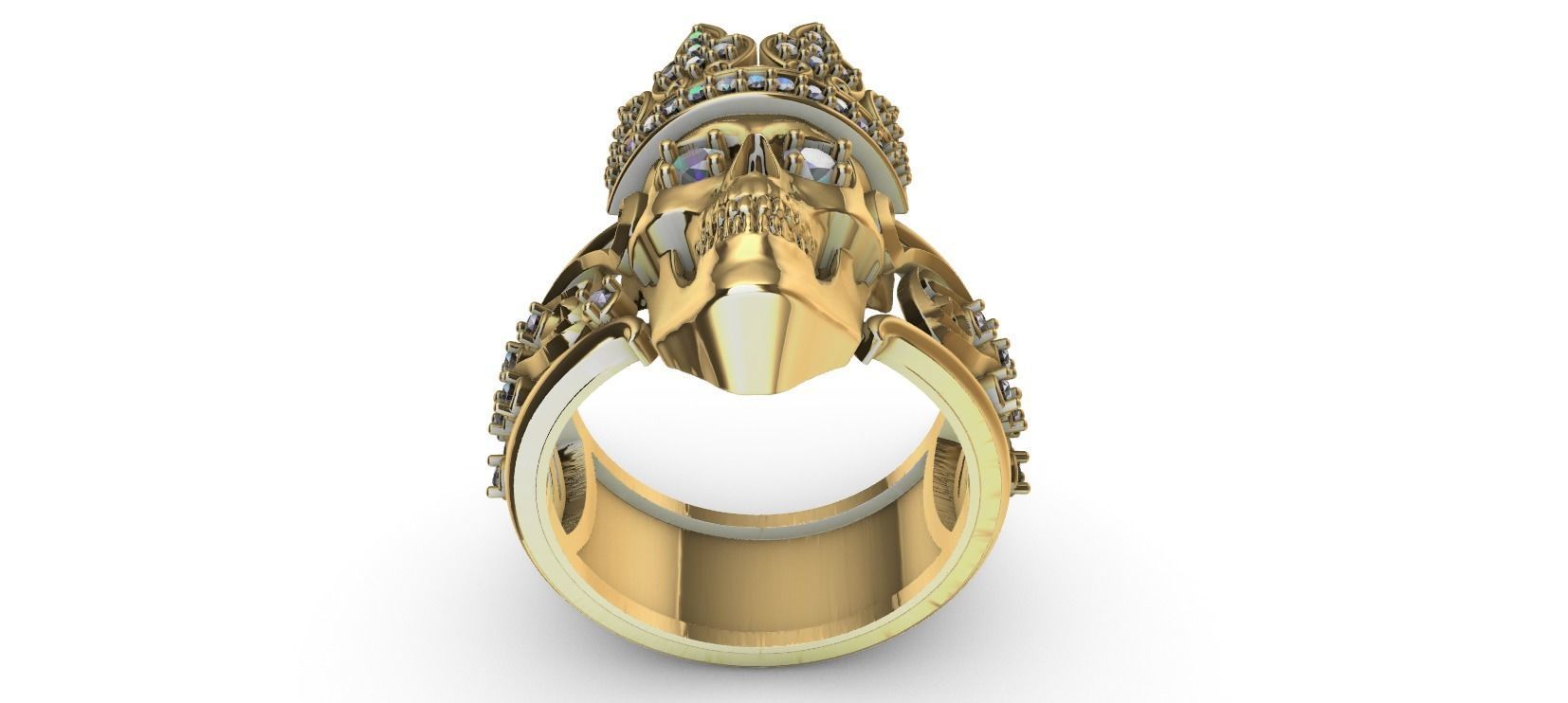 Crown Skull Ring 3D print model_16