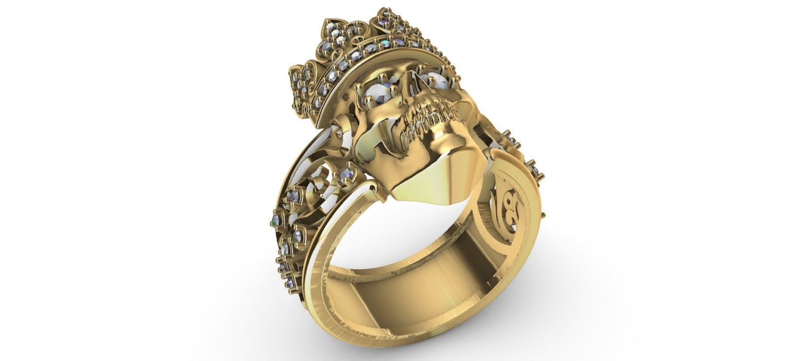 Crown Skull Ring 3D print model_18