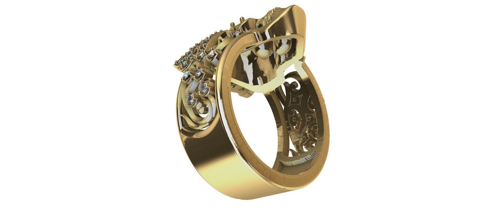 Crown Skull Ring 3D print model_19