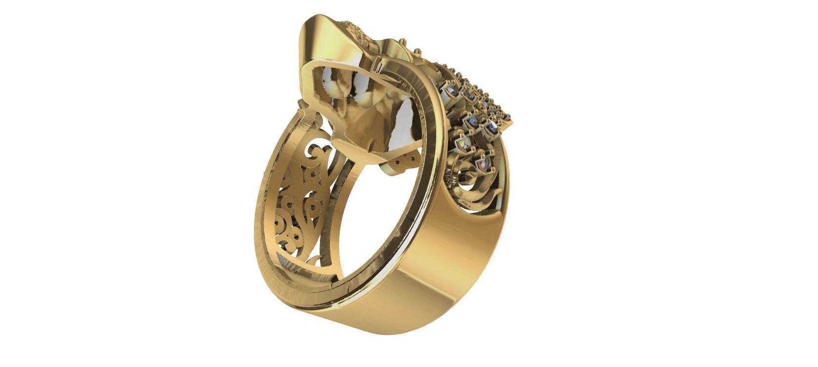 Crown Skull Ring 3D print model_20