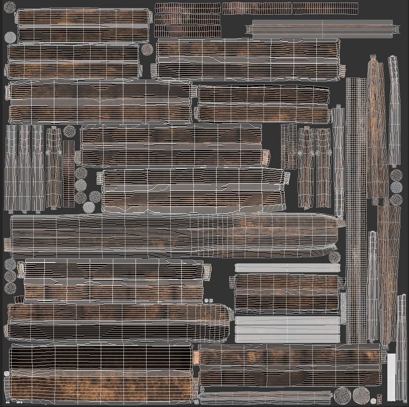 Rundown Medieval Cart Low-poly 3D model_7