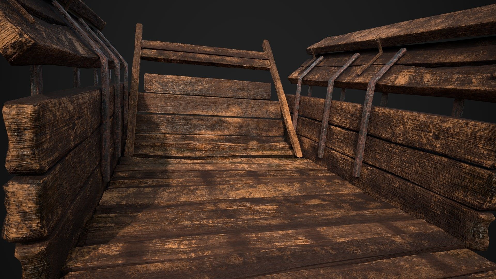Rundown Medieval Cart Low-poly 3D model_3