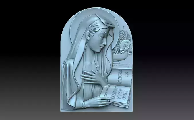 Madonna statue of virgin mary 3D print model