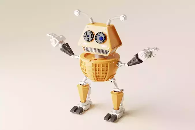 Robot V21 Low-poly 3D model