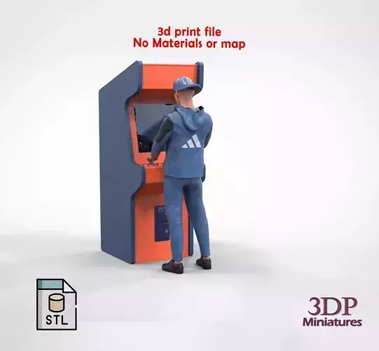 N1 Man playing arcade game 3D print model