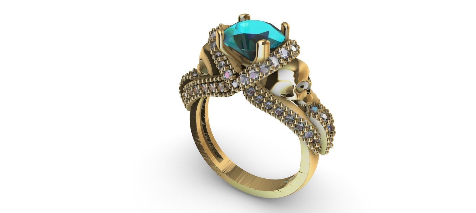 SULLS RING with brilhants 3D print model_4