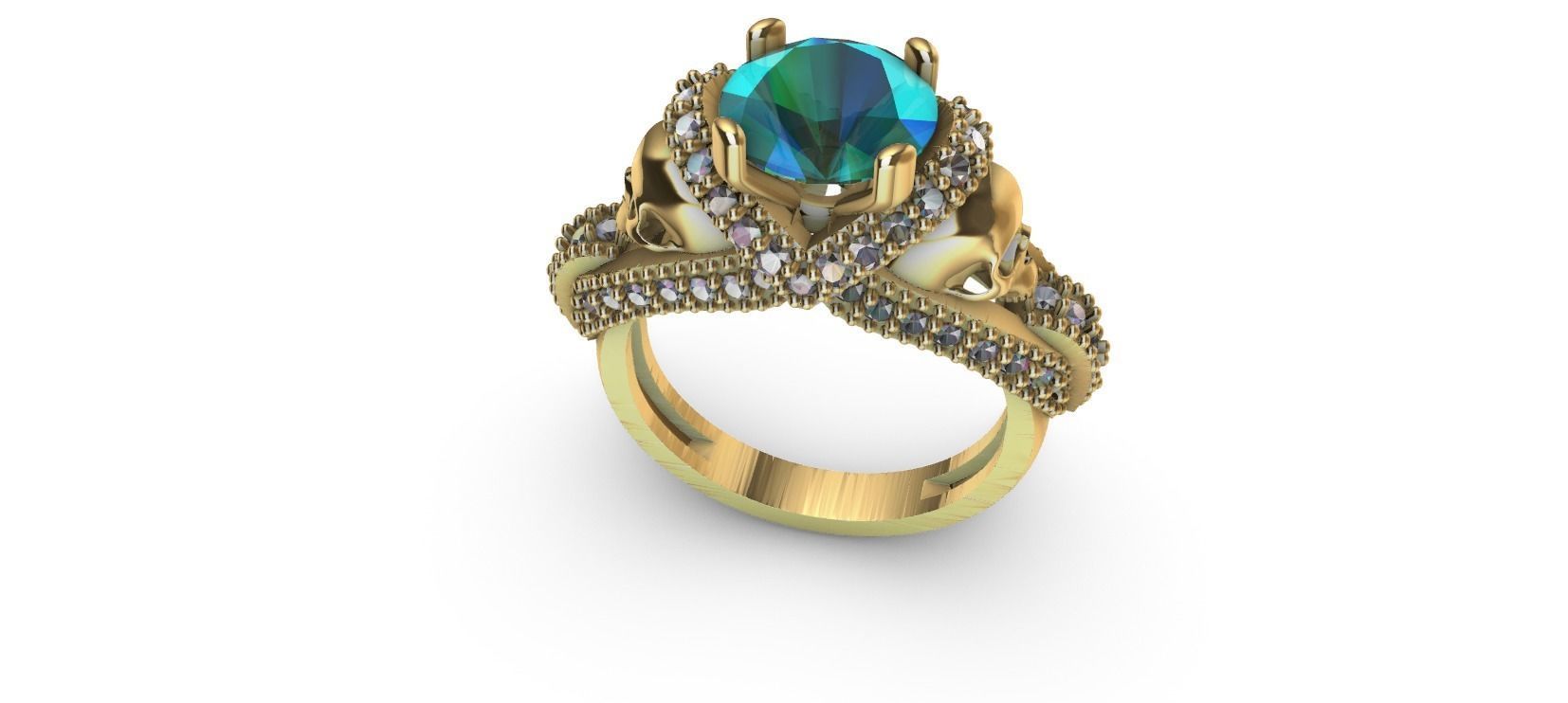 SULLS RING with brilhants 3D print model_11