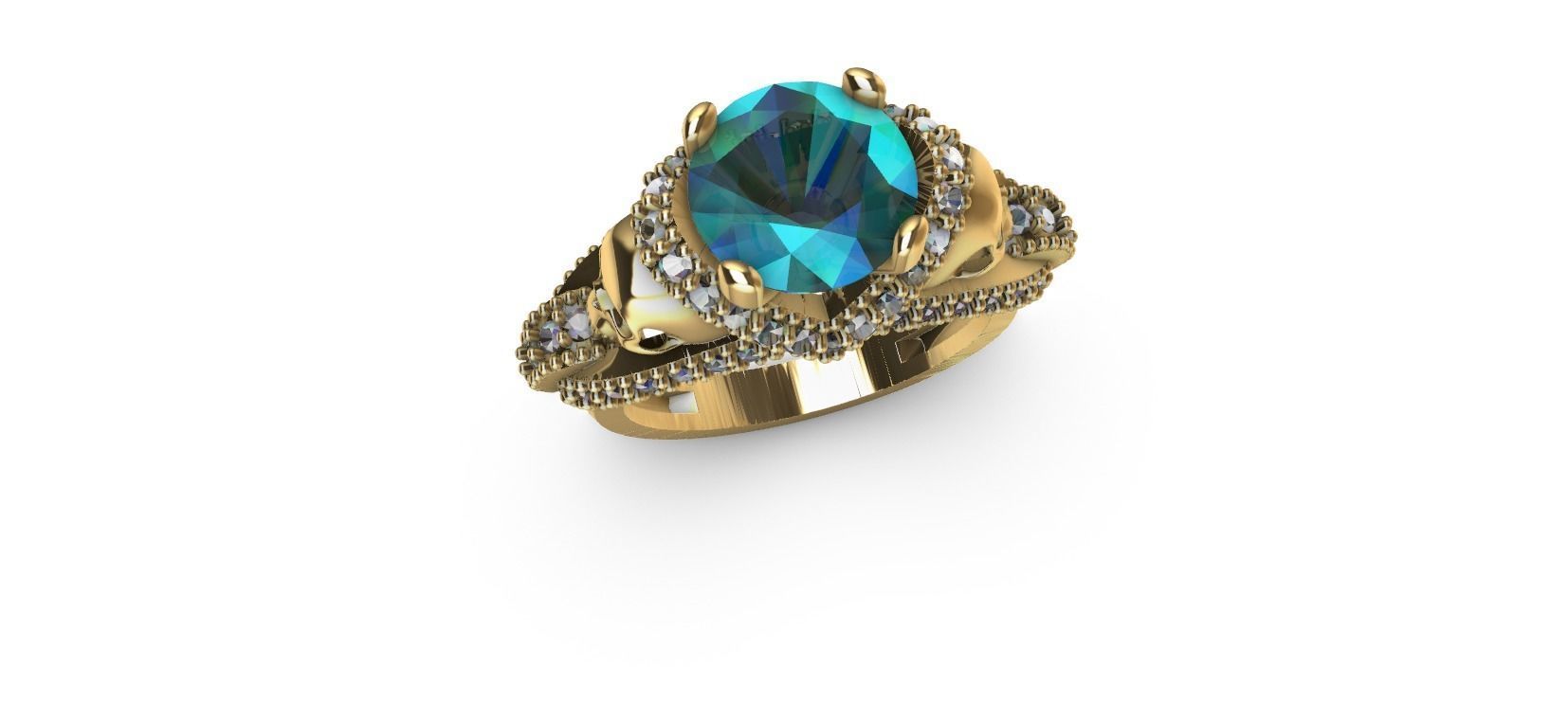 SULLS RING with brilhants 3D print model_12