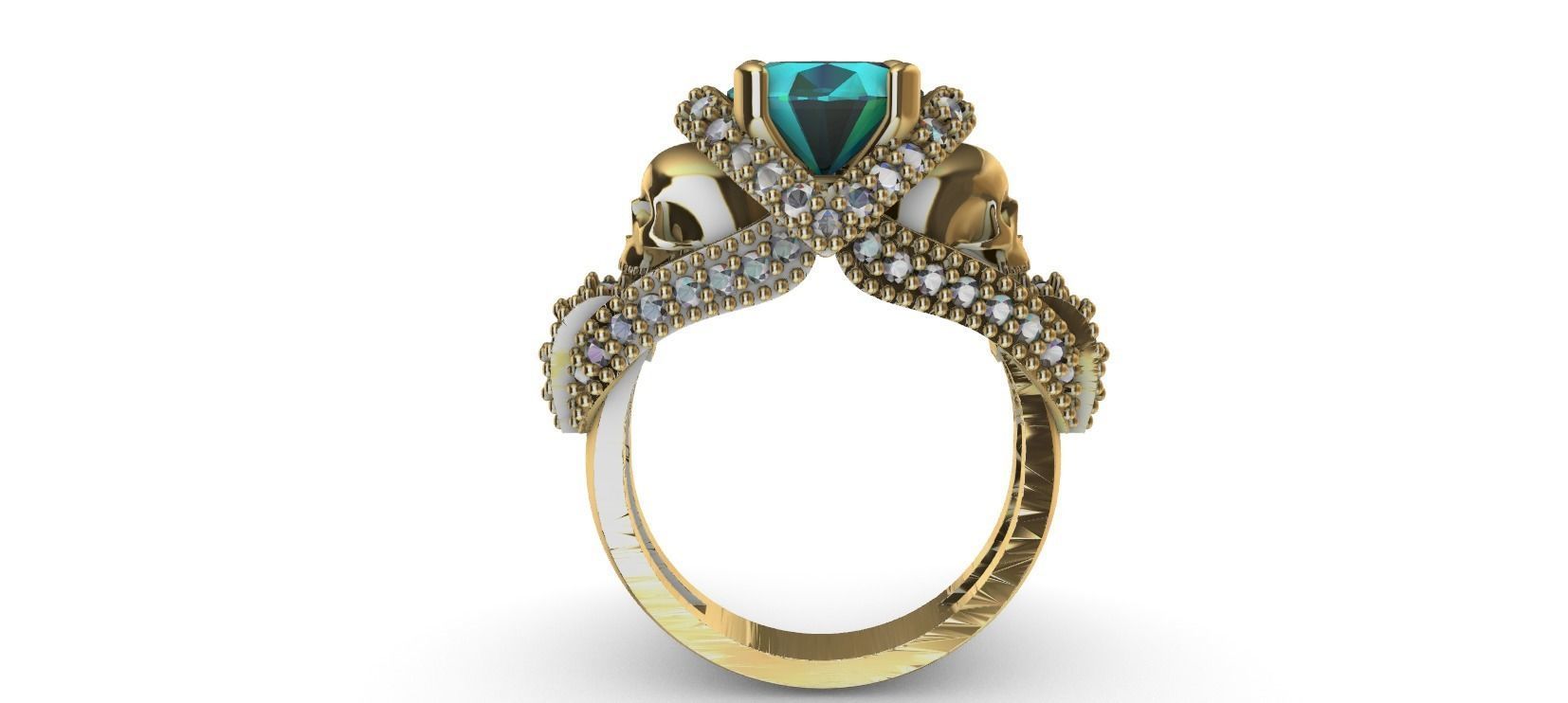 SULLS RING with brilhants 3D print model_3