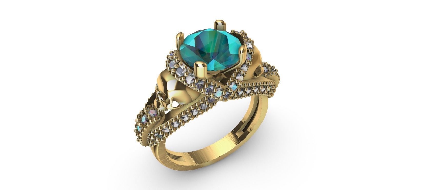 SULLS RING with brilhants 3D print model_16