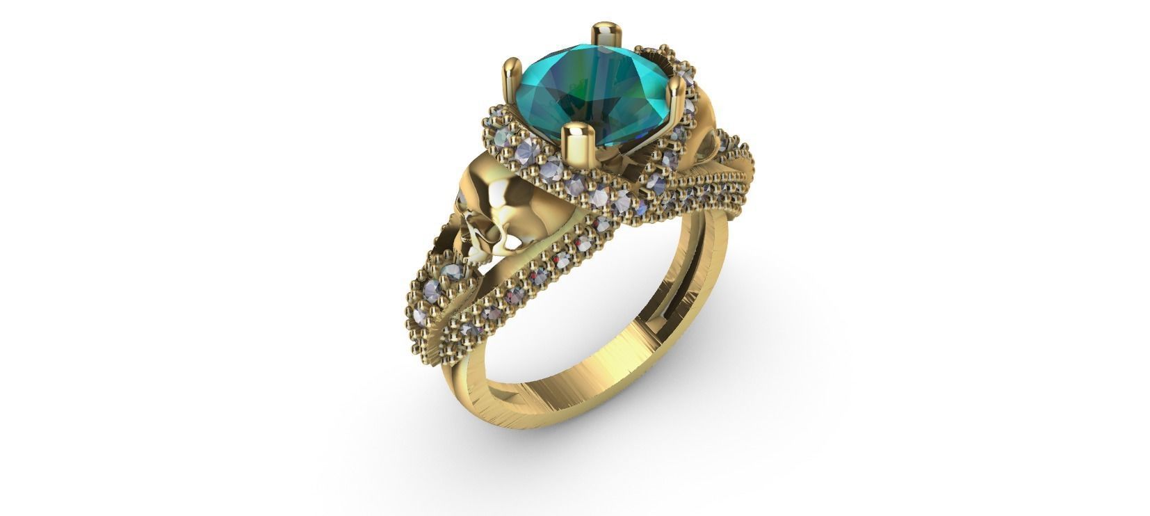 SULLS RING with brilhants 3D print model_1