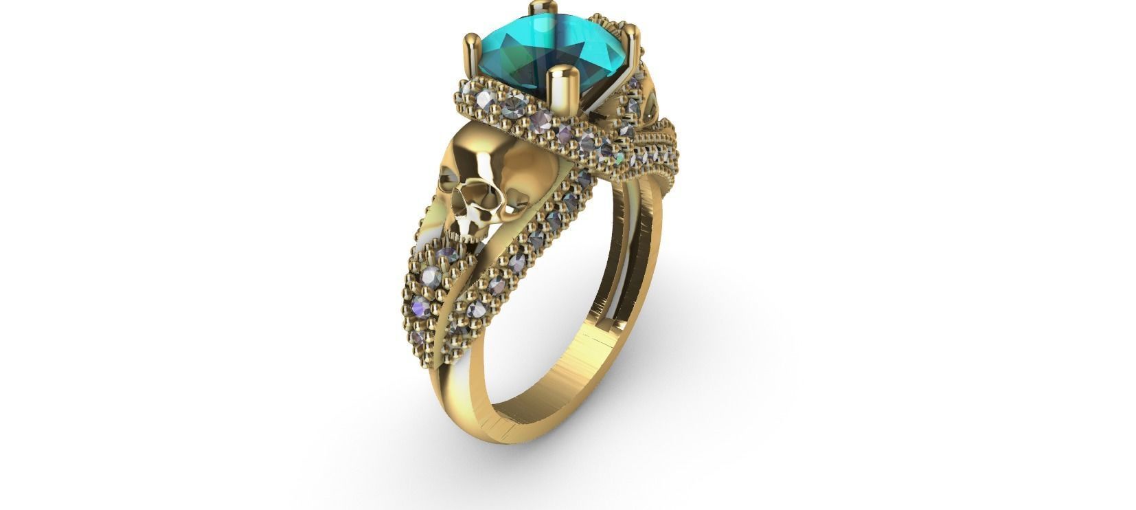 SULLS RING with brilhants 3D print model_7