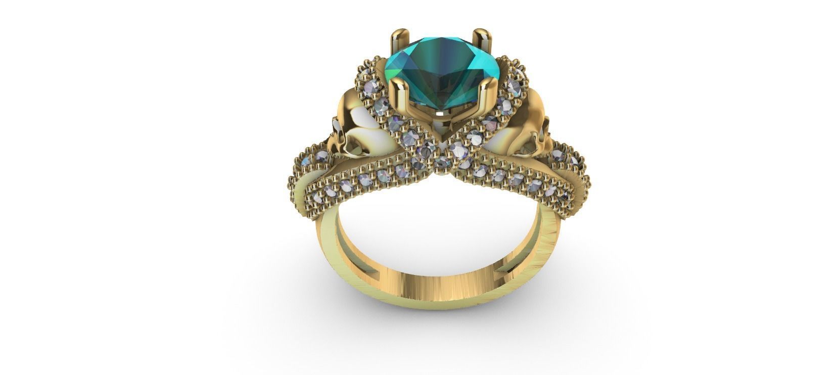 SULLS RING with brilhants 3D print model_2