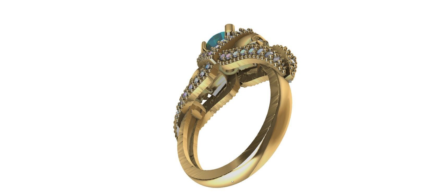 SULLS RING with brilhants 3D print model_10