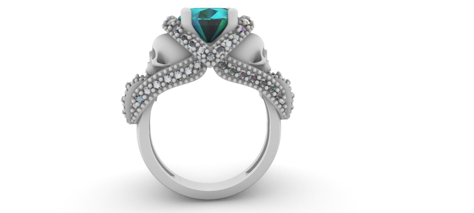 SULLS RING with brilhants 3D print model_20