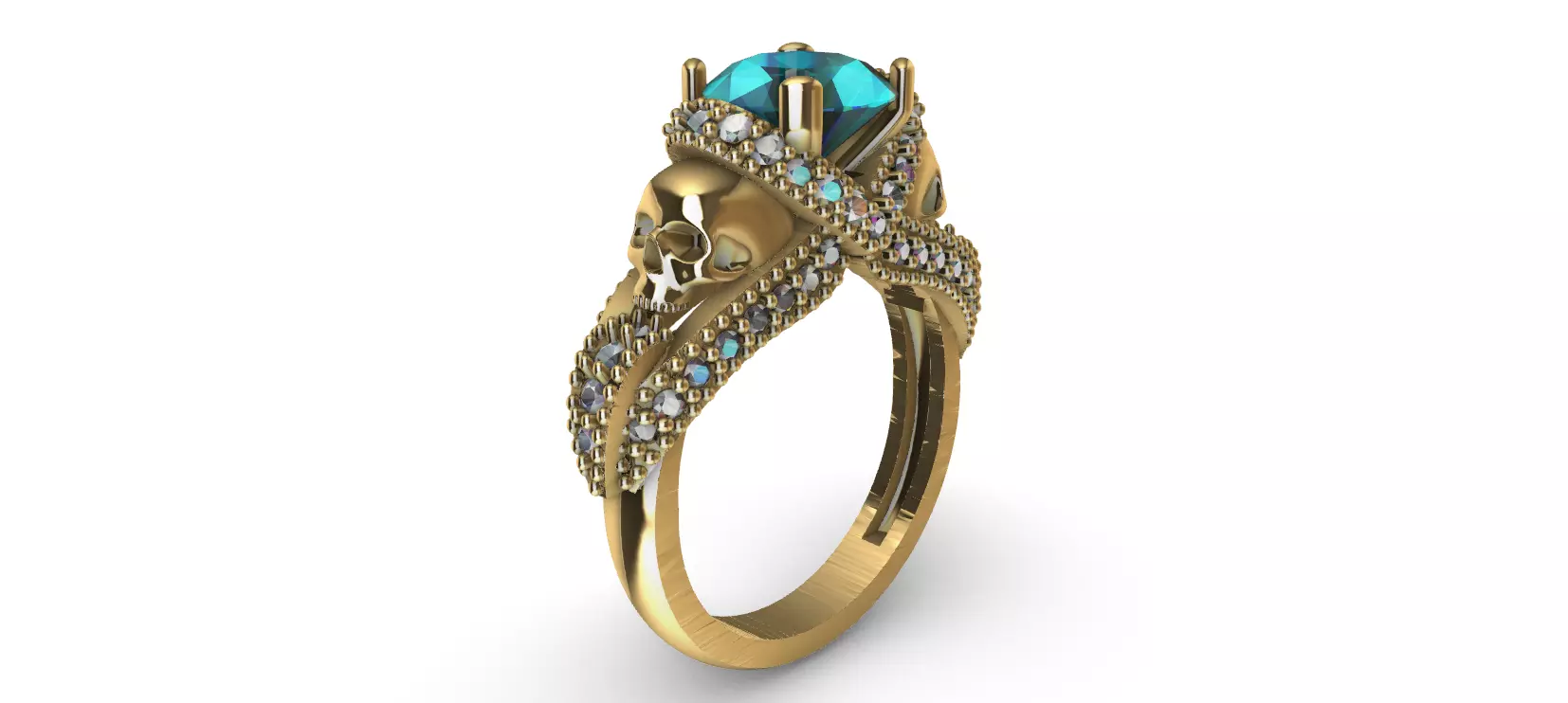 SULLS RING with brilhants 3D print model_0