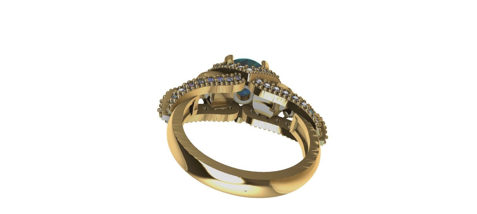 SULLS RING with brilhants 3D print model_9