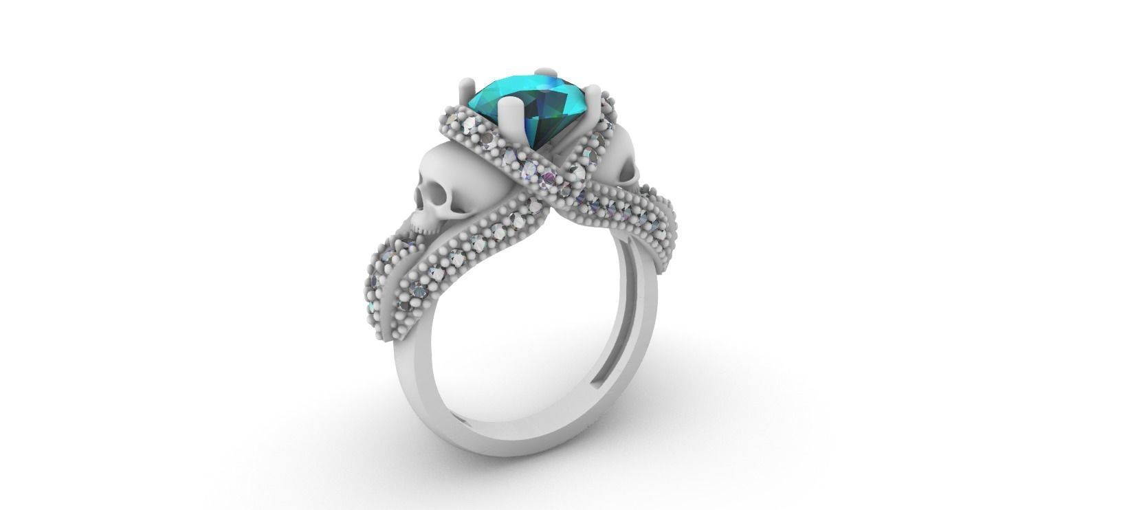 SULLS RING with brilhants 3D print model_19