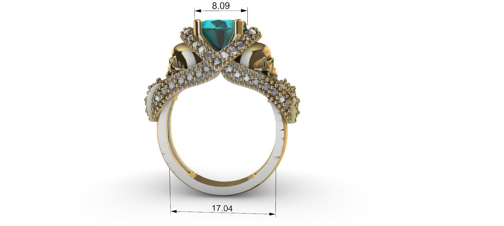 SULLS RING with brilhants 3D print model_18