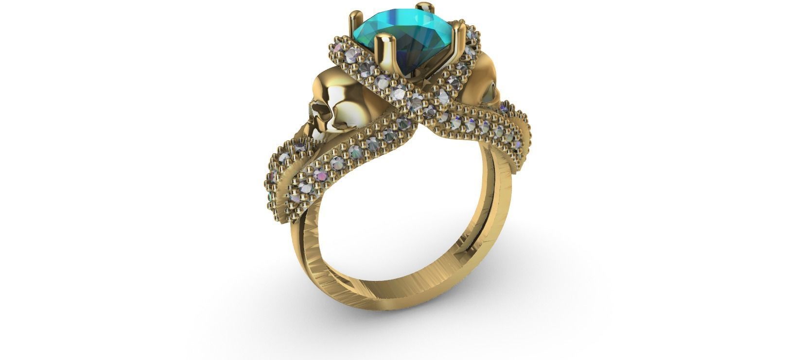 SULLS RING with brilhants 3D print model_8