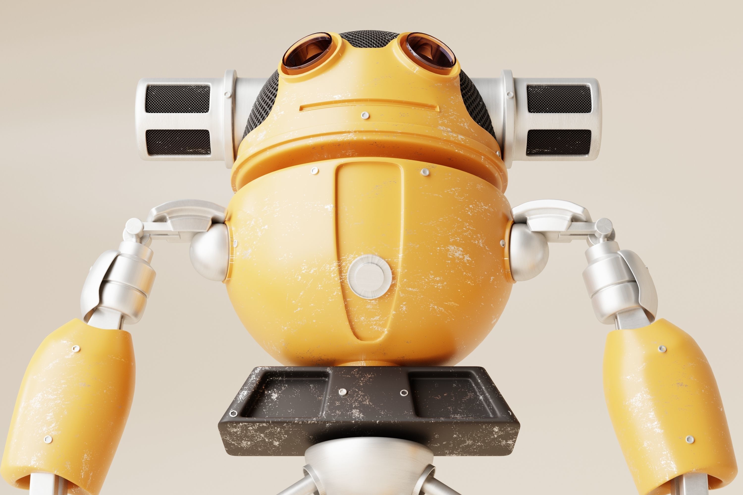 Robot V24 Low-poly 3D model_3