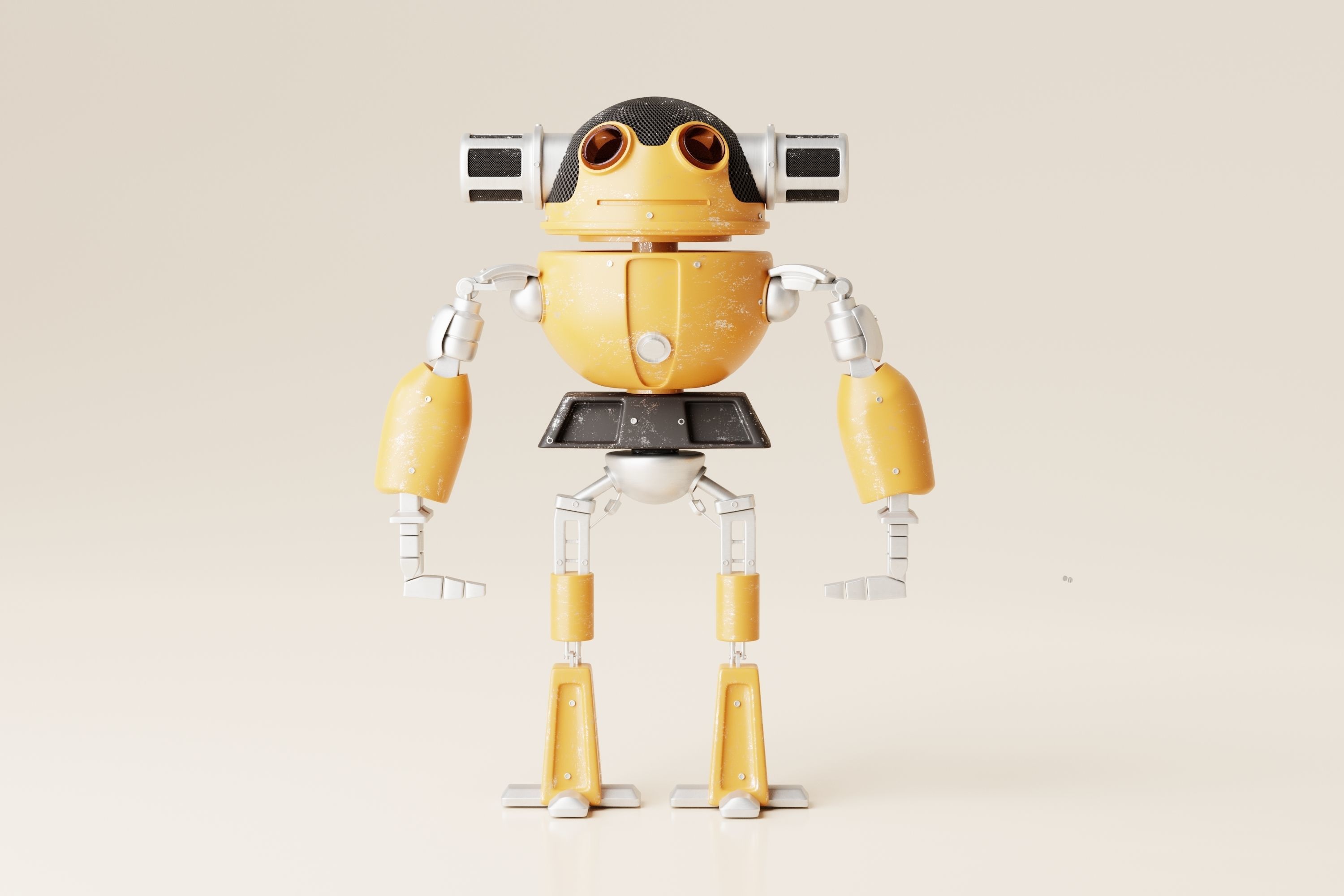 Robot V24 Low-poly 3D model_2