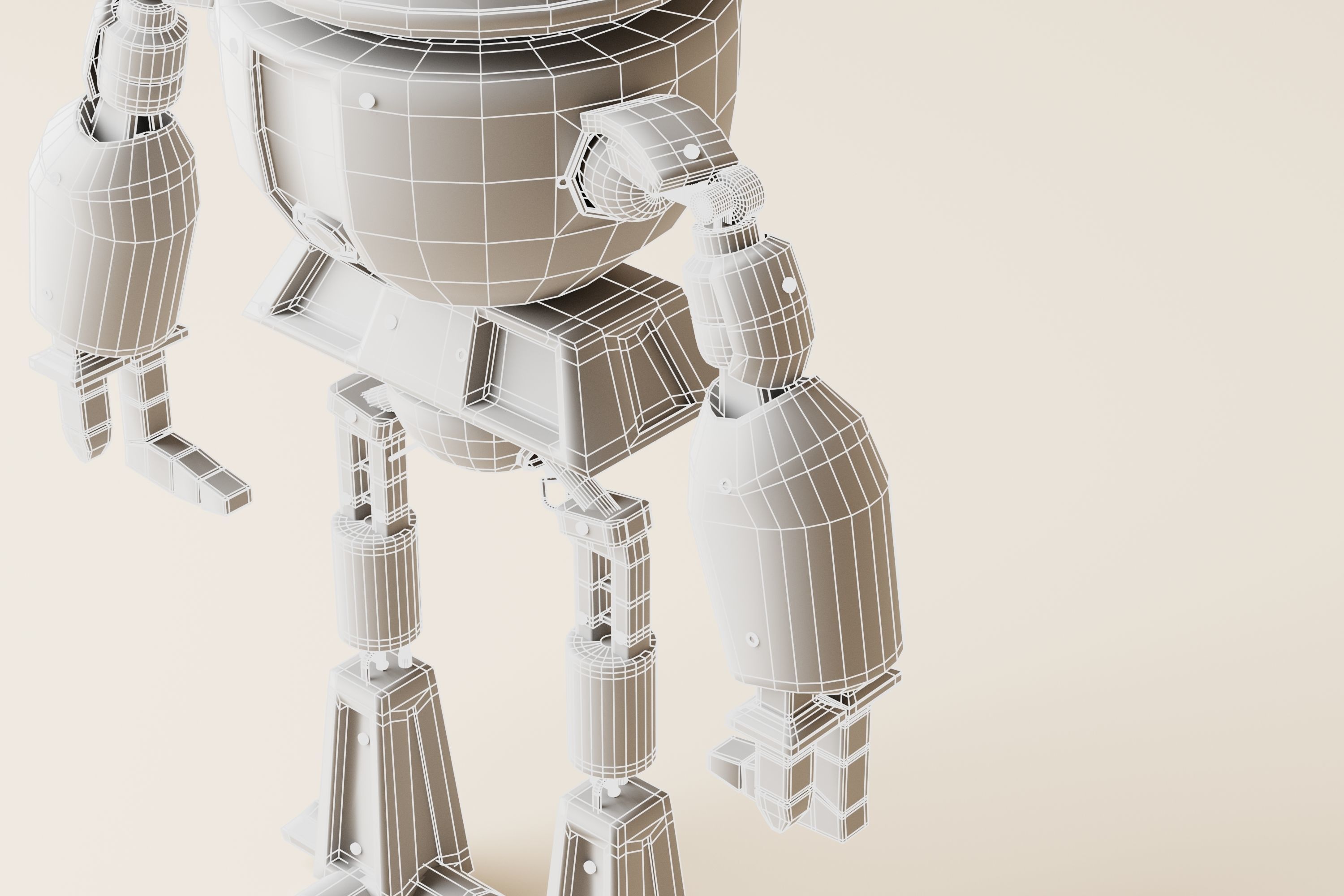 Robot V24 Low-poly 3D model_13