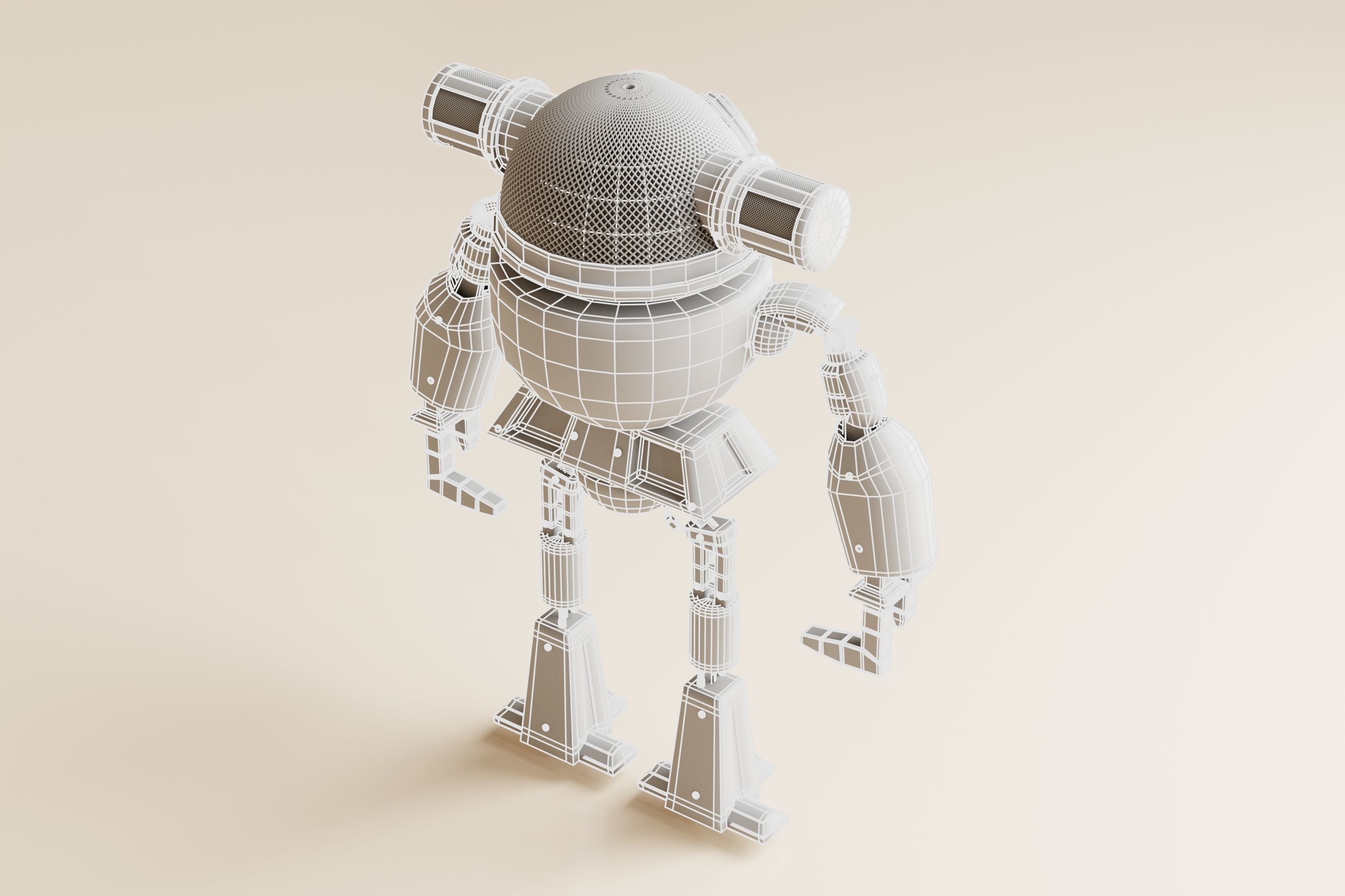 Robot V24 Low-poly 3D model_14