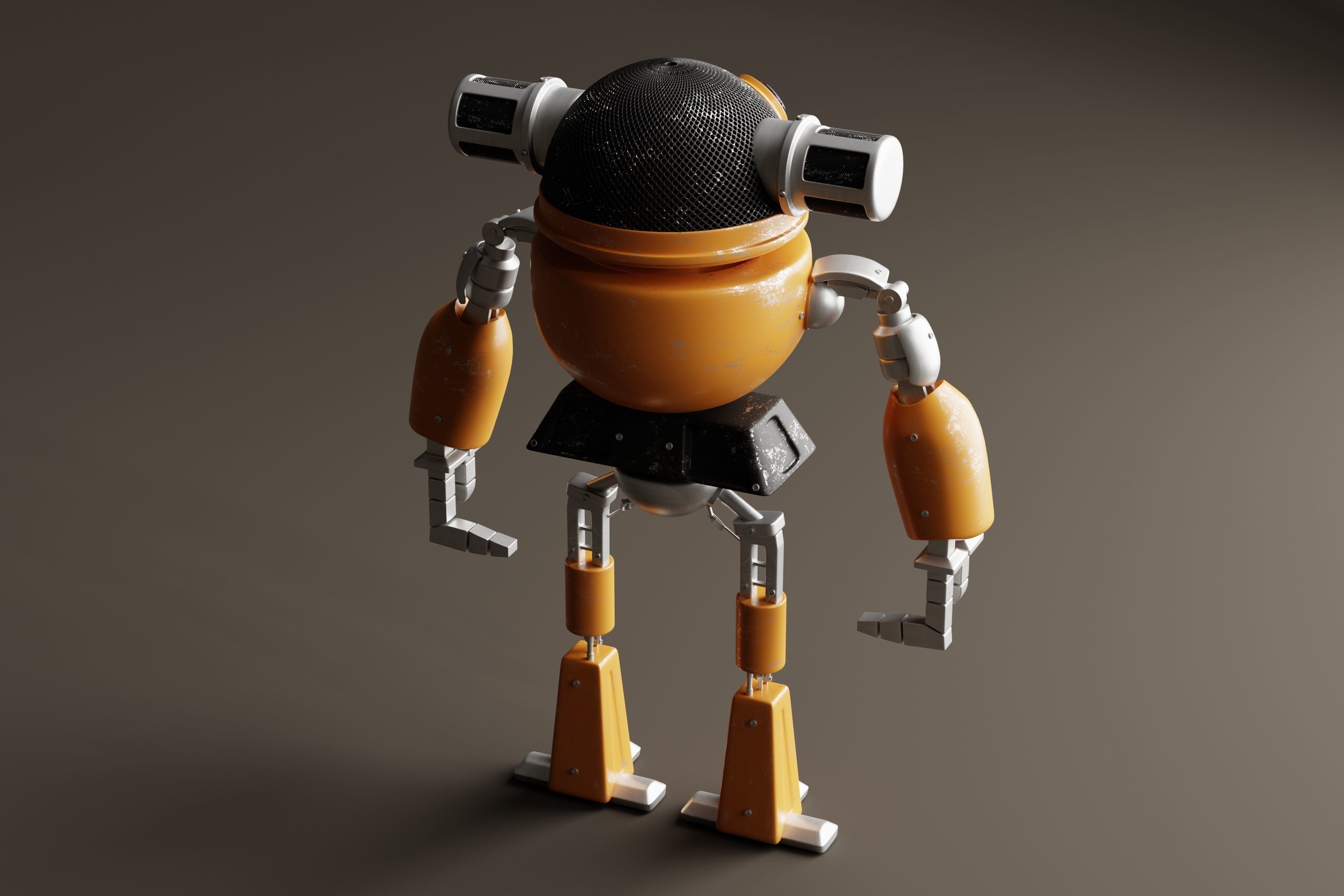 Robot V24 Low-poly 3D model_9