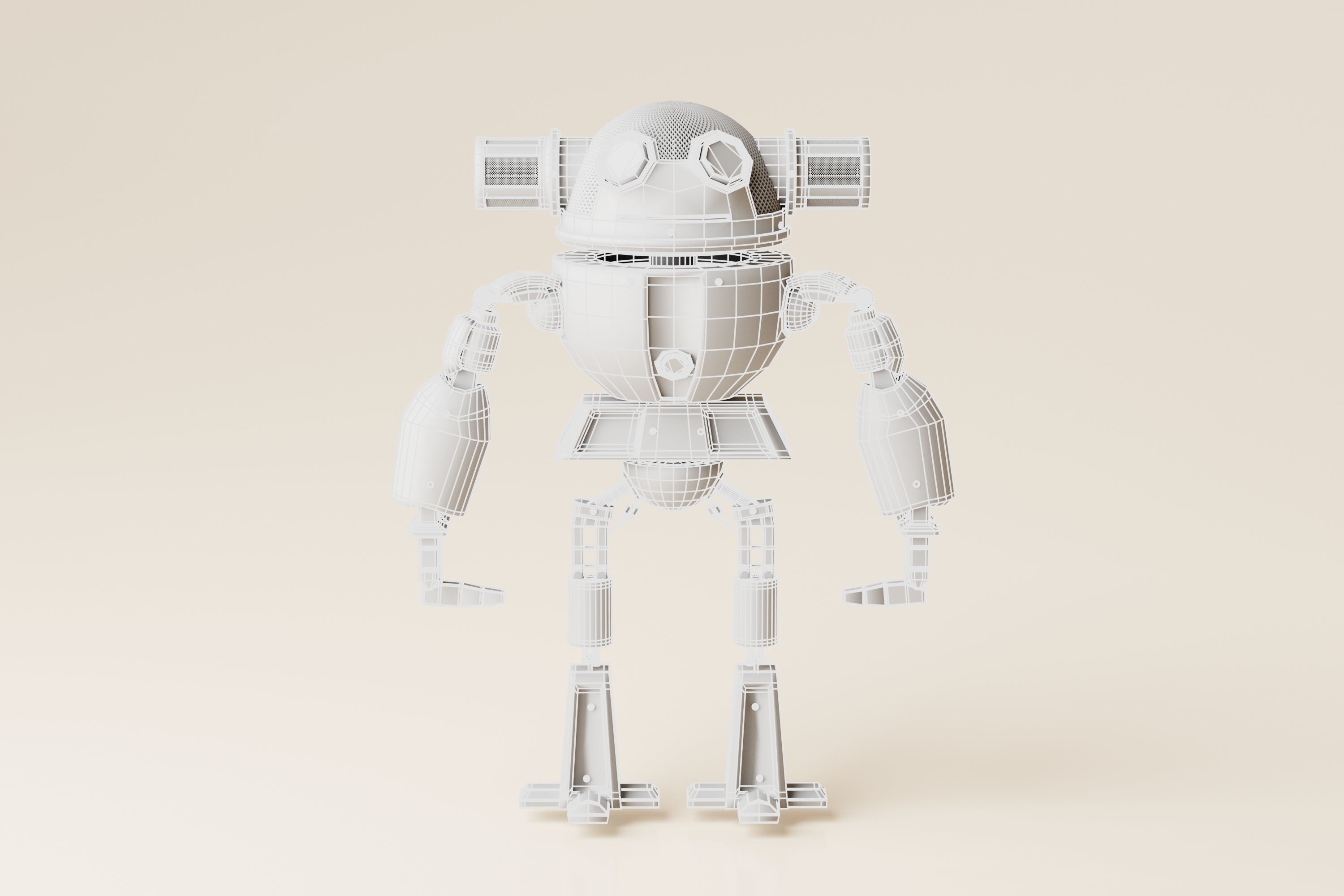 Robot V24 Low-poly 3D model_10