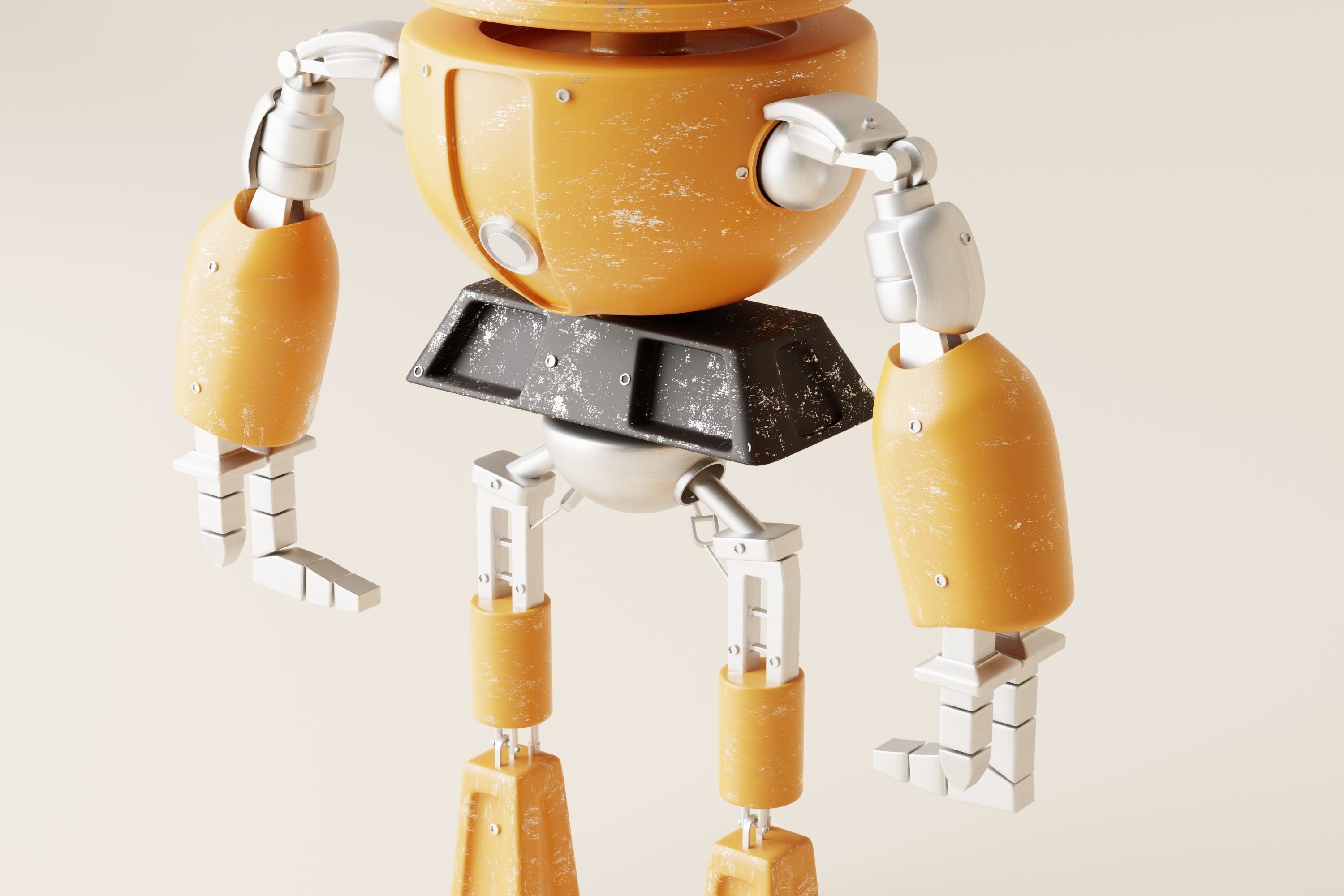 Robot V24 Low-poly 3D model_6