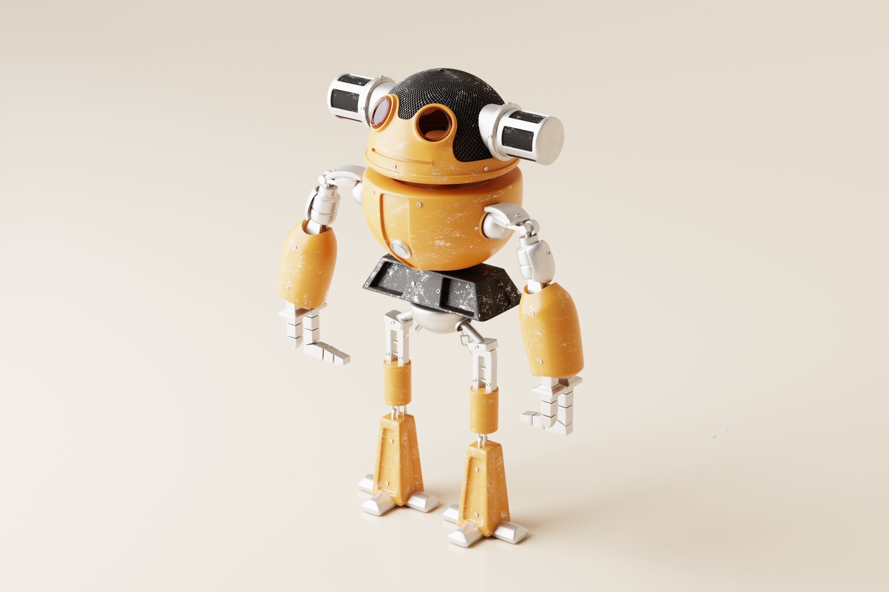 Robot V24 Low-poly 3D model_1