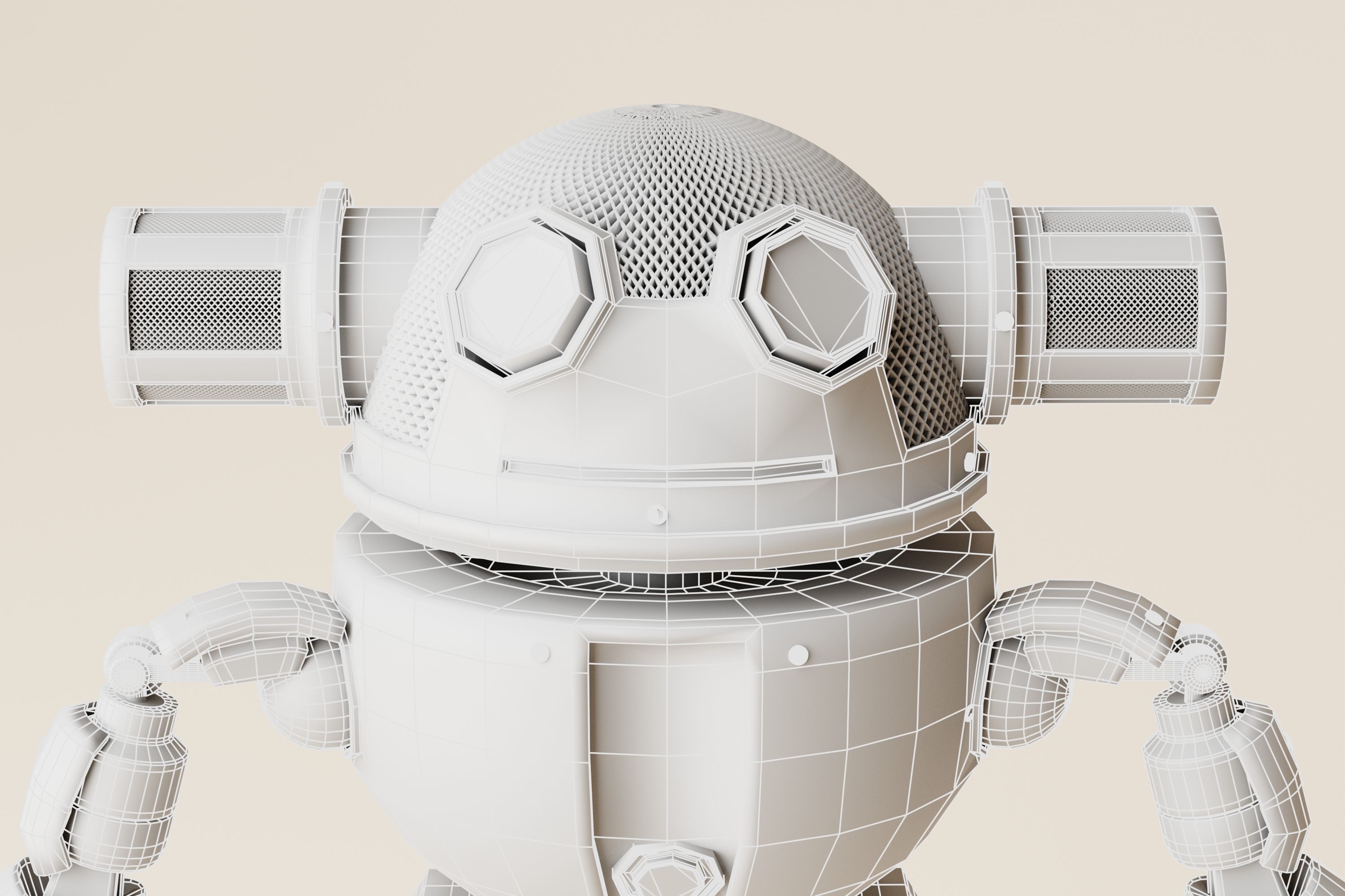 Robot V24 Low-poly 3D model_12