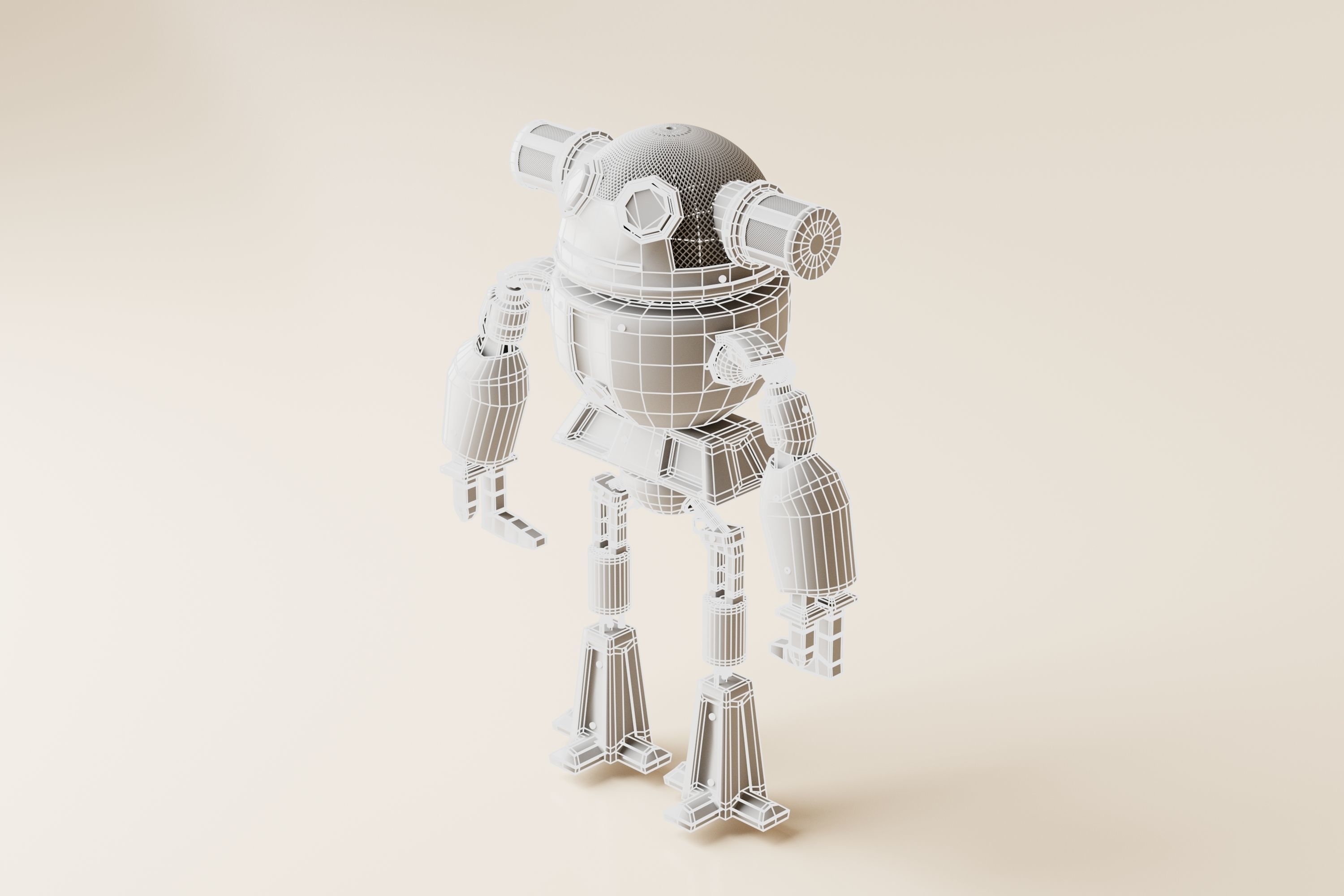 Robot V24 Low-poly 3D model_11
