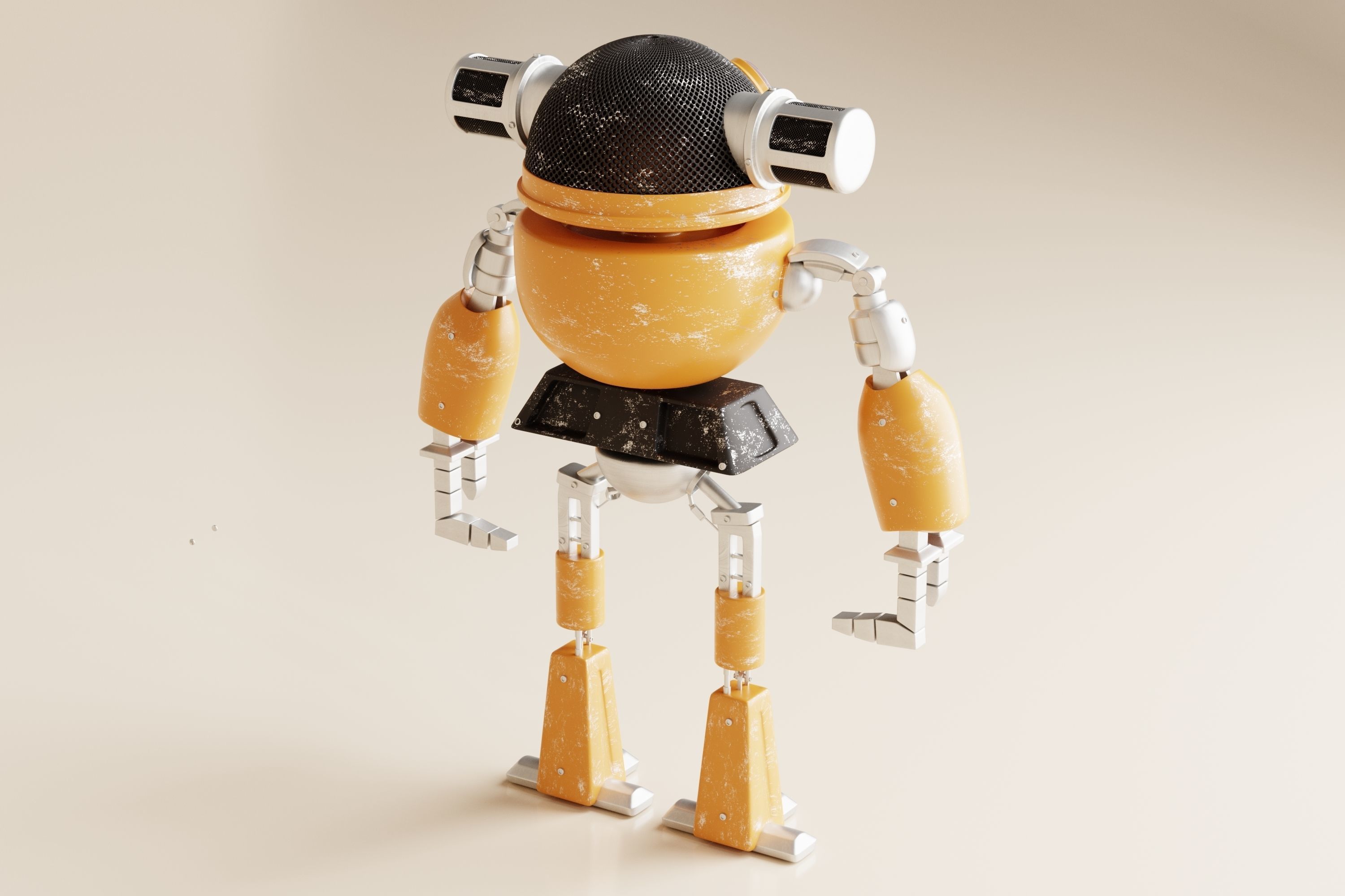 Robot V24 Low-poly 3D model_7
