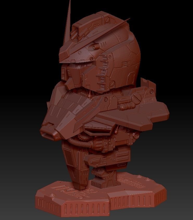 rx-78-7-gundam-bust-1 gundam statue 3D print model_14