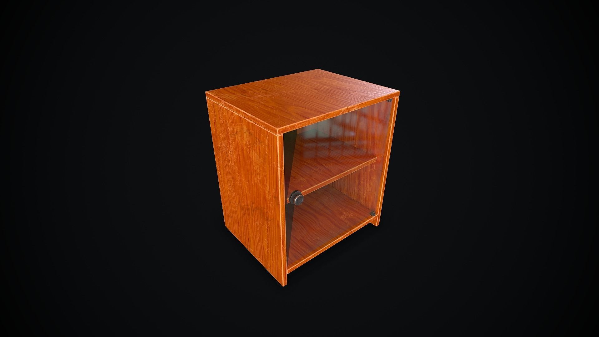 Old Wooden Cabinet Low-poly 3D model_5