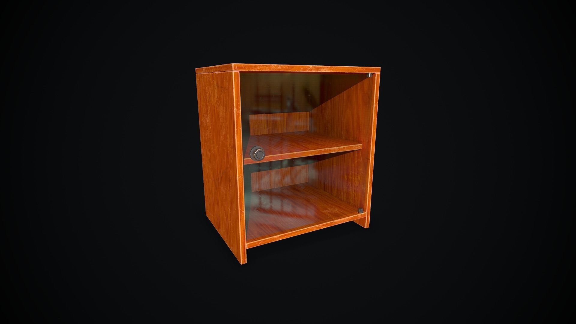 Old Wooden Cabinet Low-poly 3D model_4
