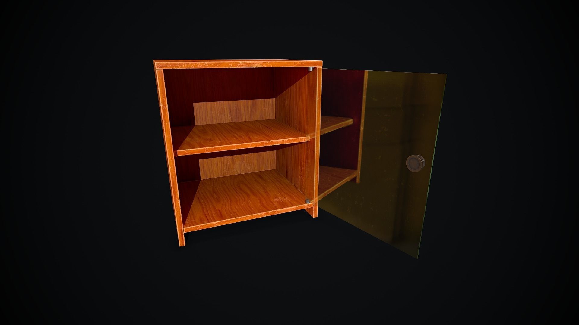 Old Wooden Cabinet Low-poly 3D model_9