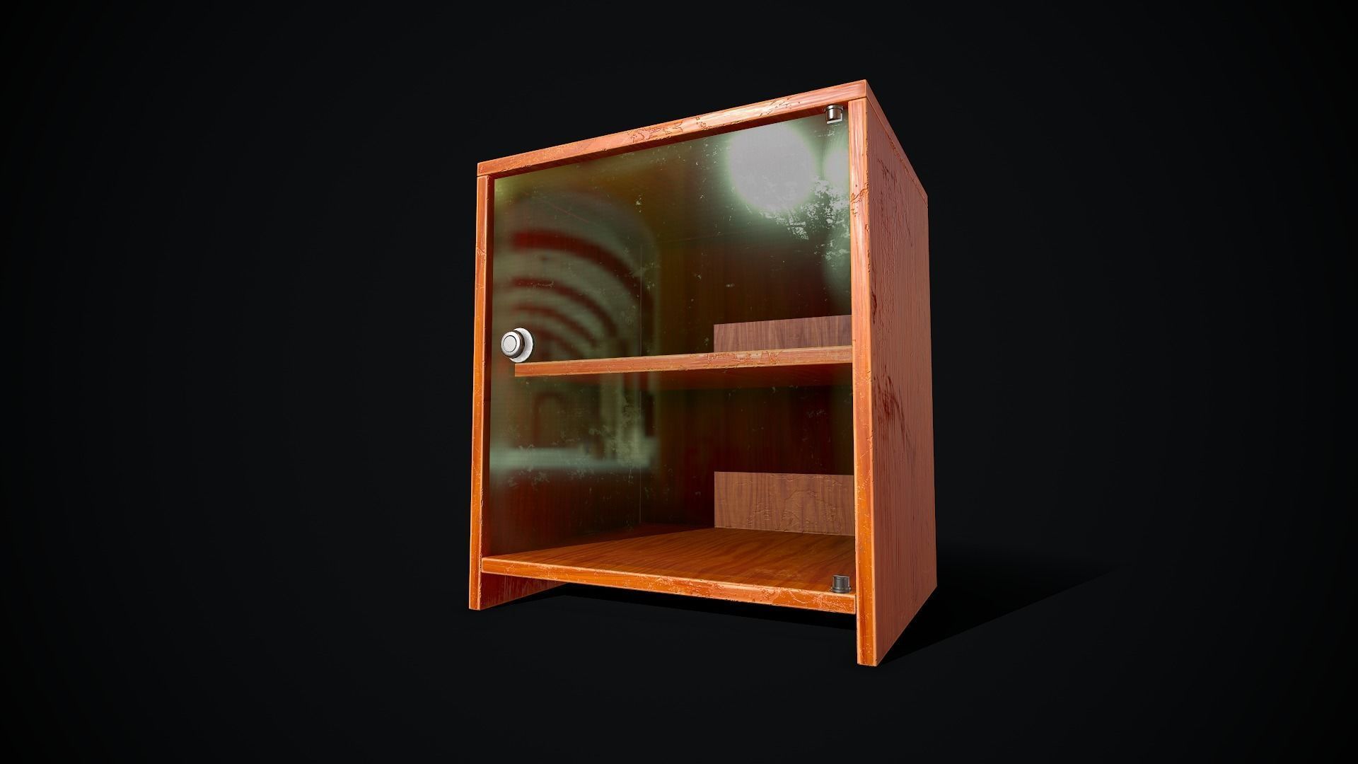 Old Wooden Cabinet Low-poly 3D model_8