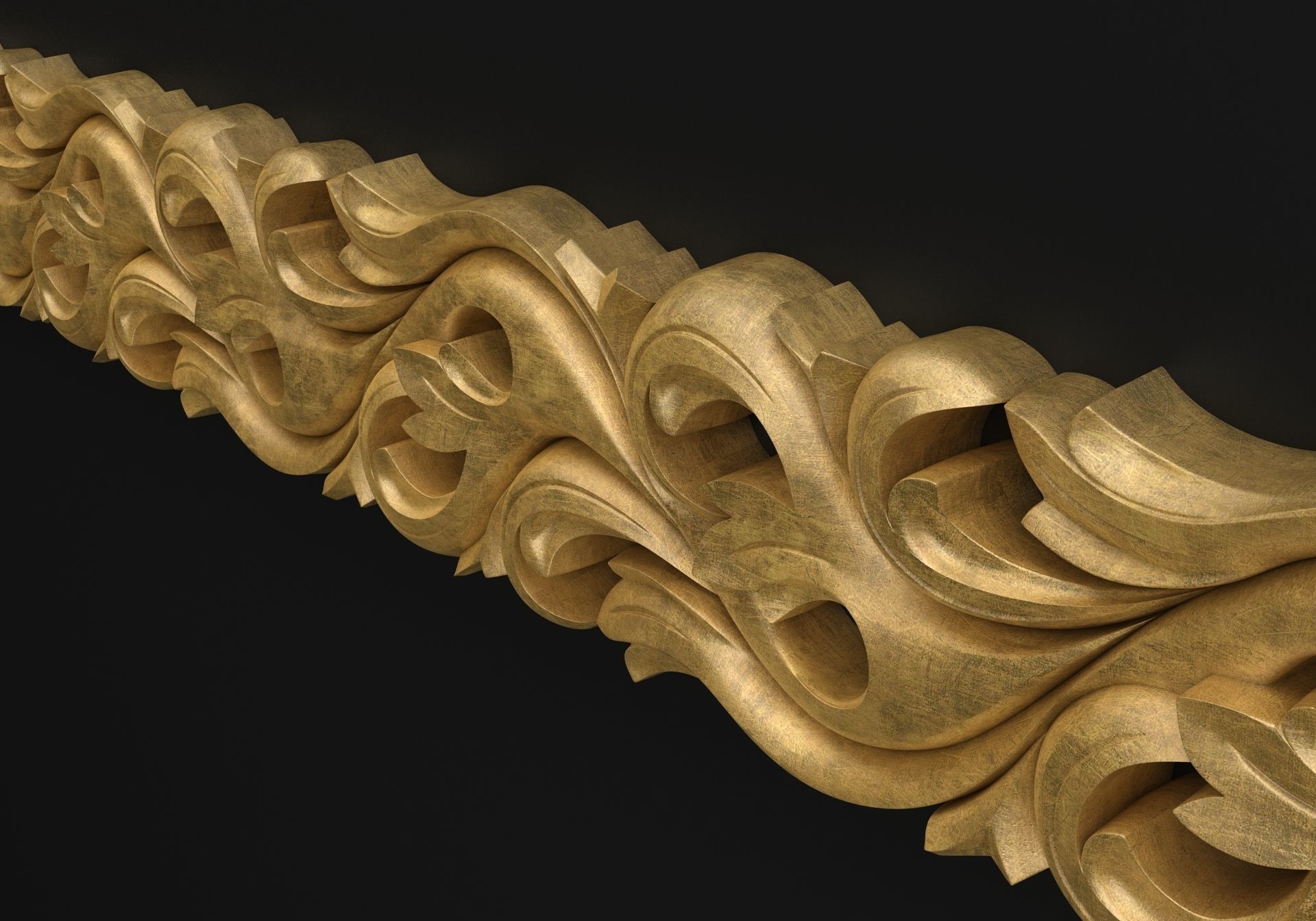 Carved molding 3D model_2
