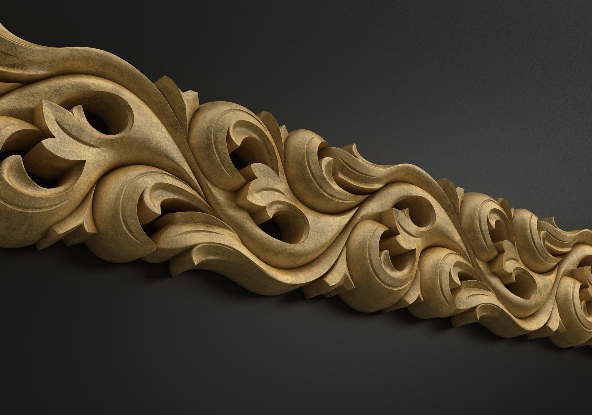 Carved molding 3D model_1