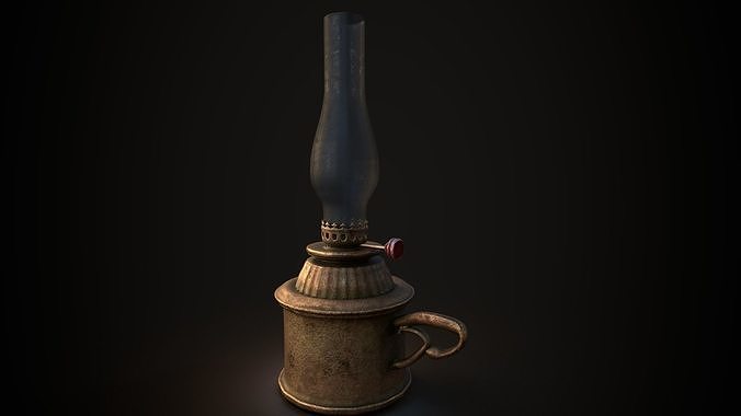 Worn Oil Lamp Low-poly 3D model