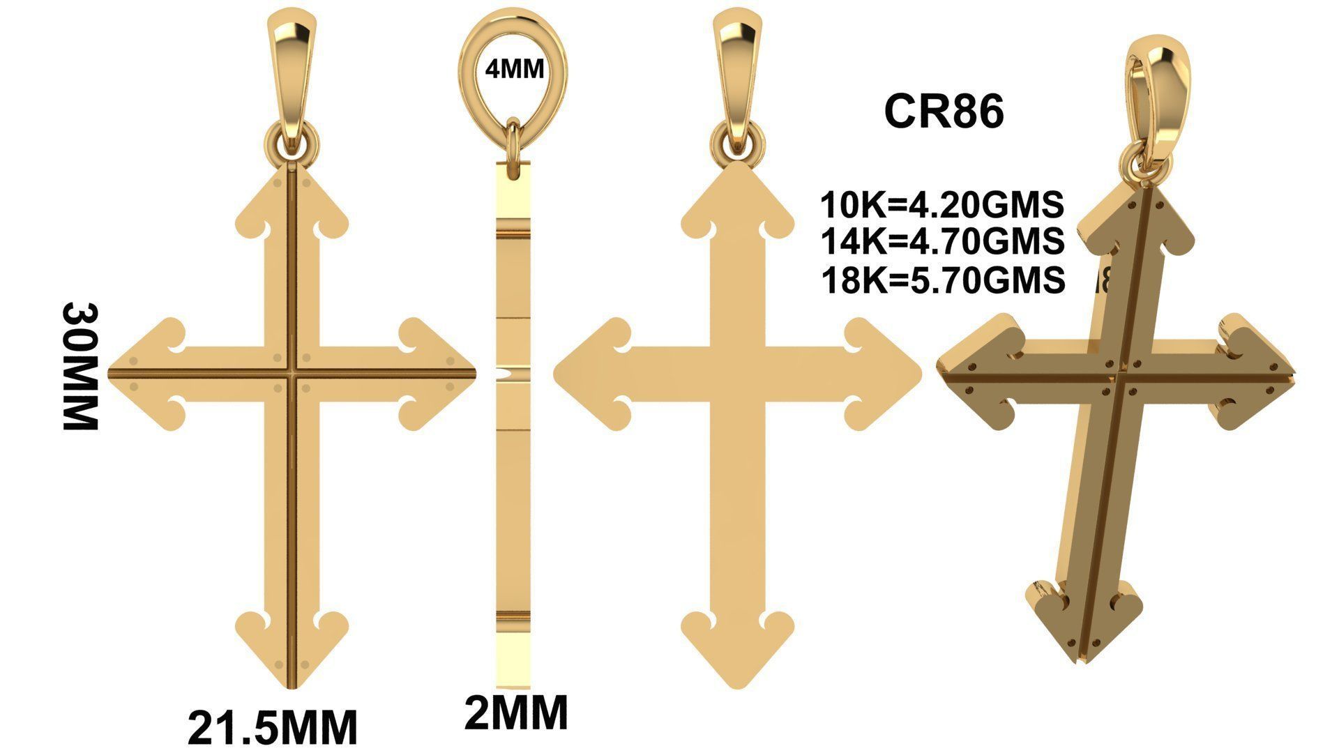 CROSS PENDANT  CR86 3D print model_6