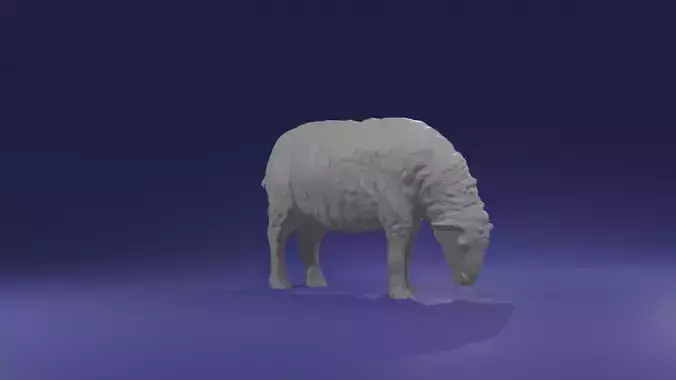 Grazing realistic Sheep for Diorama SLA Printing or decoration