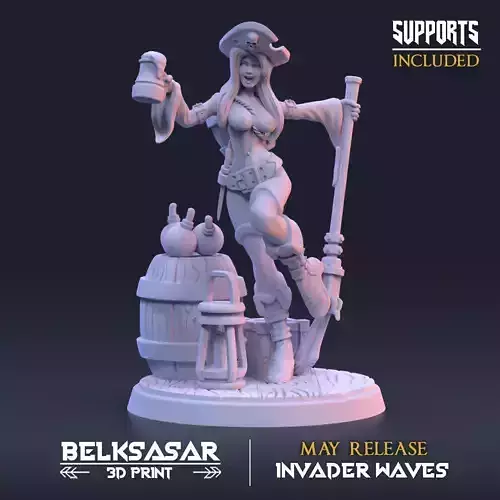 Pirate Bartender Calamity Nude 3D print model
