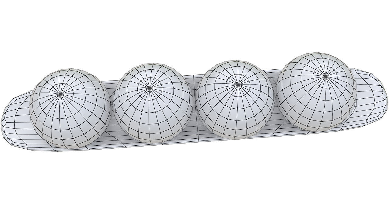 Wooden decorative canoe 3D model_4