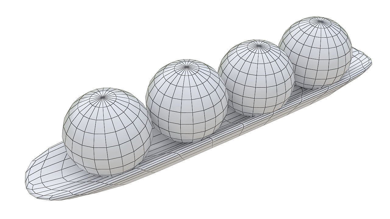 Wooden decorative canoe 3D model_5