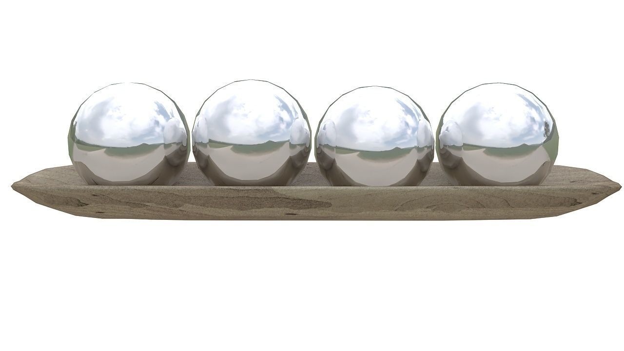 Wooden decorative canoe 3D model_1